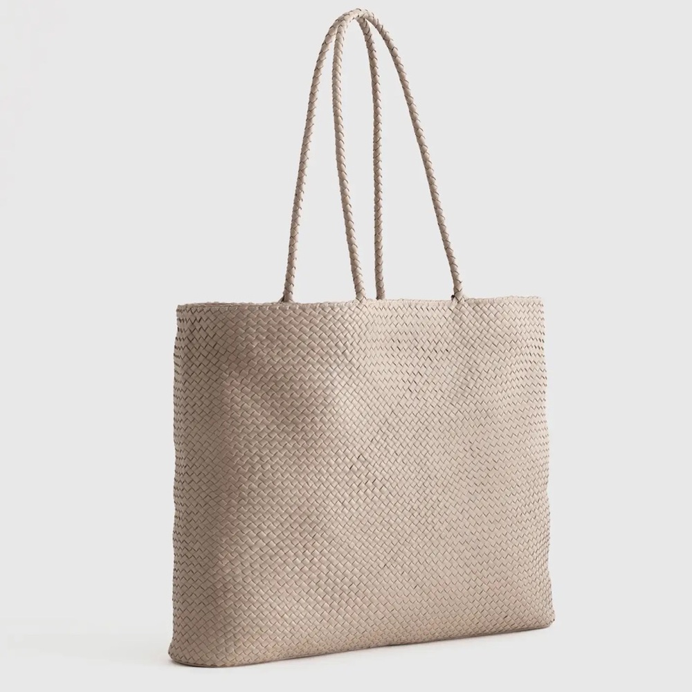 Quince Italian Leather Handwoven Tote